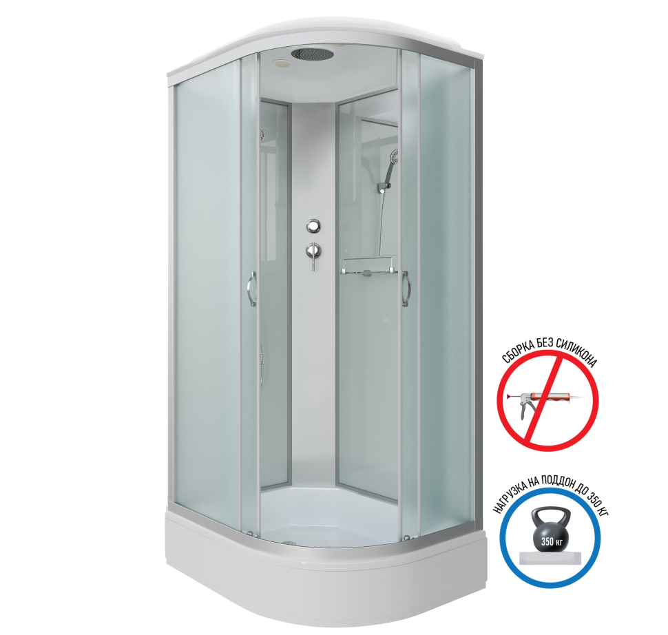 Душевая кабина Niagara NG-33084-14L (1000х800х2150) средний поддон (26см) стекло МАТОВОЕ — изображение 3