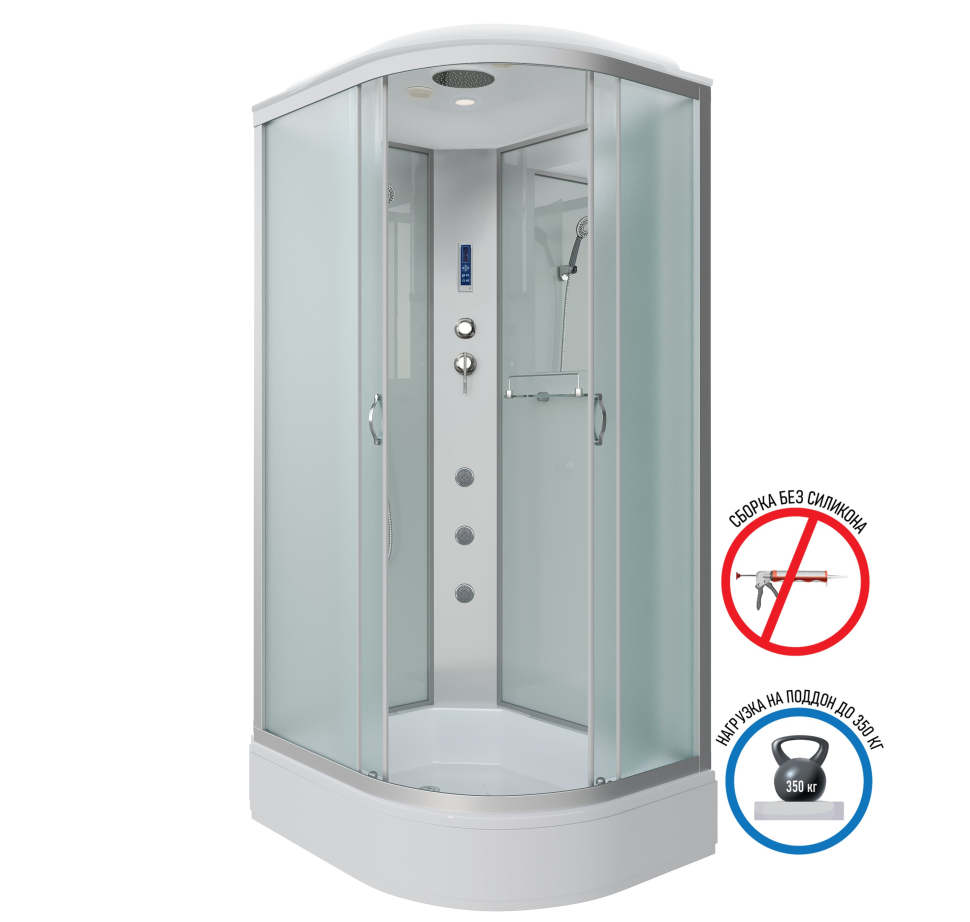 Душевая кабина Niagara NG-33084-14LF (1000х800х2150) средний поддон (26см) стекло МАТОВОЕ — изображение 3