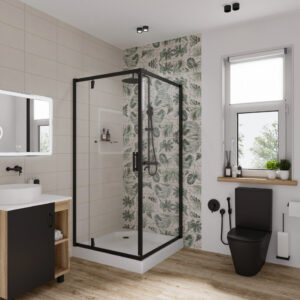 Душевое ограждение Niagara NG-6801-08 BLACK (90*90*195) квадрат, дверь распашная