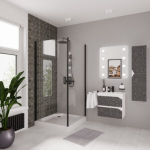 Душевое ограждение Niagara NG-6803-08 BLACK (90*90*195) квадрат, двери распашные