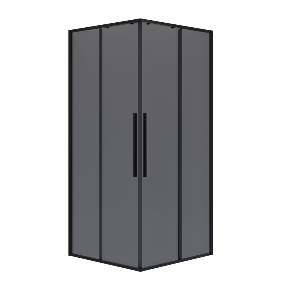 Душевое ограждение Niagara NG-2822-34BLACK (80*80*195) квадрат, раздвижная, черный матовый, стекл тонирован,1 м — изображение 2