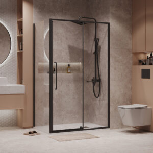 Душевое ограждение Niagara NG-85-12AB-A80B-34 (120*80*195) прямоугол,распашн,черный матов,стекло прозрачн
