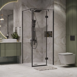 Душевое ограждение Niagara NG-6831-34BLACK (90*90*195) квадрат, распашная, черный матовый, стекло прозрачн,1 ме