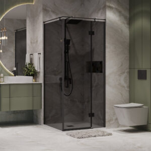 Душевое ограждение Niagara NG-2831-34BLACK (90*90*195) квадрат, распашная, черный матовый, стекло тонирован,1 м