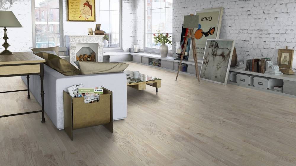 Паркетная доска Tarkett Salsa Дуб Робуст Белый Браш (Oak Robust White) — изображение 3