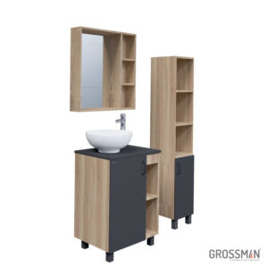 Комплект напольной мебели для ванной Grossman ФЛАЙ-60 серый (GR-3014)