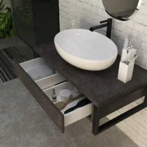 Тумба GRUNGE LOFT 100П 1в.я Бетон темно-серый