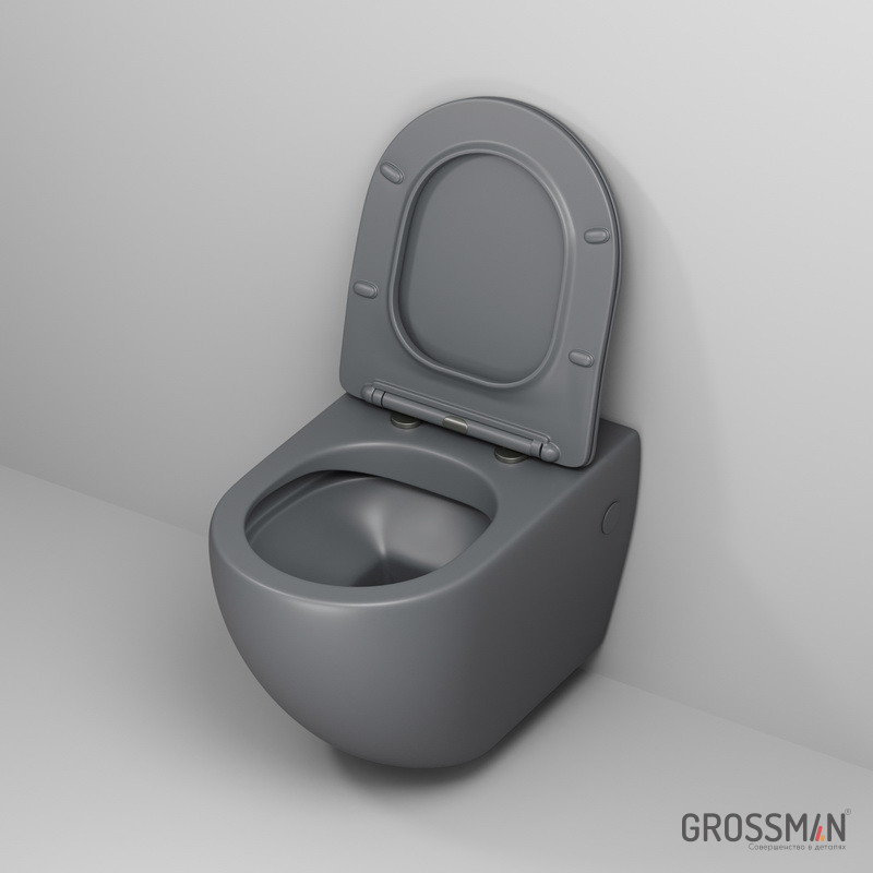 Унитаз подвесной Grossman GR-4411GMS серый матовый — изображение 5