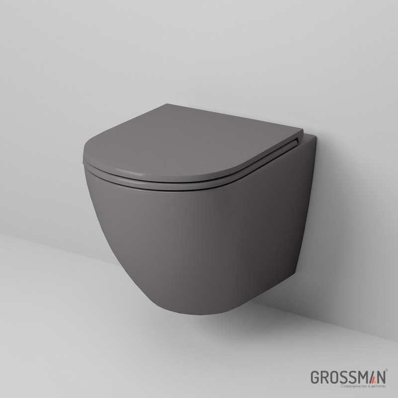Унитаз подвесной Grossman GR-4455GMS серый матовый — изображение 3