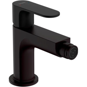 Смеситель для биде Hansgrohe Rebris S со сливным гарнитуром, керамический картридж, черный матовый (72210670)
