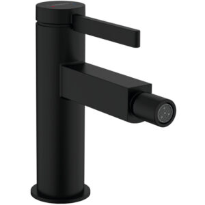 Смеситель для биде Hansgrohe Finoris со сливным гарнитуром, керамический картридж, черный матовый (76200670)
