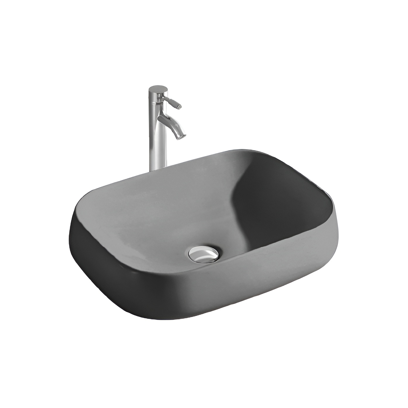 Раковина накладная Aquatek AQ5526-MG 560*420*140мм, цвет серый матовый