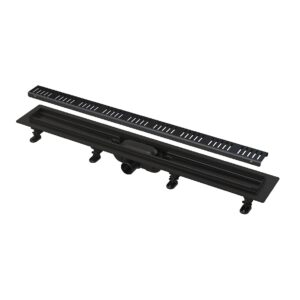 Душевой лоток Alcadrain с черной матовой решеткой (AG101101750)