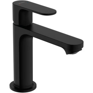 Смеситель для раковины Hansgrohe Rebris S со сливным гарнитуром, керамический картридж, черный матовый (72517670)